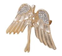 Uonlytech Broche en Métal Ailes D'ange Dorée Alliage de Zinc Unisexe Décoration Vêtements Femme Homme pour Manteau Costume Accessoire Mode Brillant Élégant