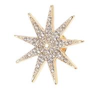 Uonlytech Broche Étoile à Six Branches en Alliage Strassé Broche Rétro Métal Accessoire Femme Épingle Costume et Paquet Présent Vintage