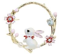 Uonlytech Broche Lapin Broche Épingle Badge Couronne pour Accessoires Déguisement et Tenue Soubrette Femme