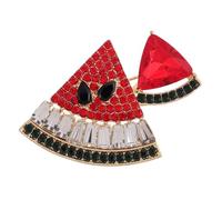Uonlytech Broche Pastèque en Cristaux Rouge pour Femmes et Hommes, Épingle Vintage en Alliage Léger, Accessoire Mode Élégant pour Costume, Cardigan, Présent D’été, Taille Moyenne