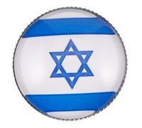 Uonlytech Broche Ronde Israël 25 MM en Cristal Transparent Épinglette Drapeau National en Métal Argenté Accessoire de Mode pour Vêtements et Revers de Veste Souvenir Israël