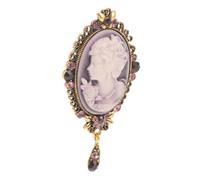 Uonlytech Broche Vintage Portrait de Dame Relief avec Pierres Brillantes Épingle Élégante pour Vêtements et Robes de Soirée Cadeau Anniversaire pour Femmes