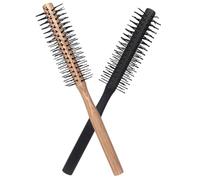 Uonlytech Brosses à Cheveux Bouclés Rondes en Bois 2pcs Poils en Nylon pour Coiffage Maison et Sèche-cheveux, Ajout de Volume sans Chute