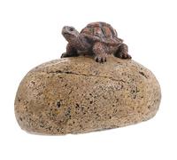 Uonlytech Cache Clé Extérieur Pierre Forme de Tortue Dispositif de Sécurité pour Jardin Décoration Extérieur et Rangement Pratique des Clés