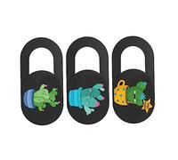 Uonlytech Cache Coulissant pour Caméra Ordinateur Portable en Abs Vert, Lot de 3 Pièces, Protection Fuite D'information, Design Cartoon Cactus pour Usage en Entreprise