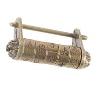 Uonlytech Cadenas à Code Vintage en Métal de Style Chinois, Petit Cadenas à Mot de Passe Texte, Serrure Compacte pour Armoire et Tiroir, Kit de Sécurité Bébé, Verrouillage Sécurisé