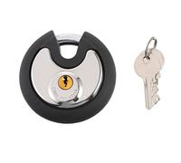 Uonlytech Cadenas Antivol Rond En Acier Inoxydable Avec Protection, Serrure Disque 70 Mm, Sécurité Renforcée Pour Portails, Vélos Et Entrepôts, De Clés Inclus