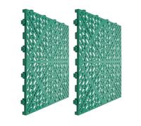 Uonlytech Caillebotis de Sol en Plastique 2pcs pour Garage et Atelier, Dalles de Sol Emboîtables Antidérapantes, Panneau de Grille Carrée Solide pour Carrelage Terrasse Piscine