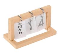 Uonlytech Calendrier de Bureau Miniature Bois Naturel Accessoire Décoratif pour Maison de Poupée Calendrier à Retourner pour Bureau et Maison Modèle Réduit Compact et Léger