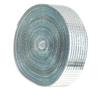 Uonlytech Carreaux auto-adhésifs Miroirs et carrelages en verre 39.37 x 1.57 pouces décoration intérieure pour cuisine chambre argent 1 rouleau