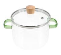 Uonlytech Casserole en Verre 5 L Couvercle, Double Poignée, Cuisson de Poulet aux Champignons et Pâtes, Matériau Stable Facile à Nettoyer, Adaptée aux Cuisinières à Gaz et Flammes Nues