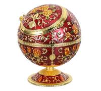 Uonlytech Cendrier Antique Coupe-Vent avec Couvercle métallique à charnière, Motif Floral Antique - Porte-Cendres pour Fumeurs, idéal pour terrasse, Jardin, Bureau ou Maison.