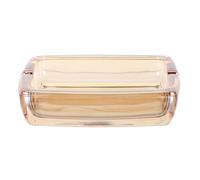 Uonlytech Cendrier Carré en Verre Ambré 10 Cm Grosse Capacité, Base Lestée Antichute, Cendrier Décoratif pour Cigarettes et Cigares, Bureau, Maison et Extérieur