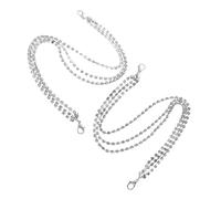Uonlytech Chaîne de Chaussure à Cristaux Argentée, Double Rang, 1 Paire | Bijou pour Lacets, Alliage de Zinc Résistant, Style Bling Discret, pour Baskets et Soirées
