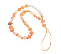 Uonlytech Chaîne Décorative pour Téléphone Portable en Perles Lanière Antidérapante Orange, Accessoire Pratique pour Clés et Utilisation Quotidienne