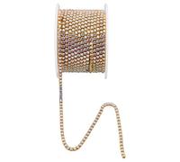 Uonlytech Chaîne Strass Dorée 9 Mètres 2,5 Mm Cristaux Ab Scintillants, Garniture Décorative pour Couture, Bijoux Fantaisie et Projets Diy, Accessoire pour Embellir Vêtements et Créations