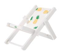 Uonlytech Chaise de Plage Léger Miniature en Bois et Tissu Pliable Style Méditerranéen Objet Artisanal et Élégant Décoration Nautique pour Salon ou Chambre
