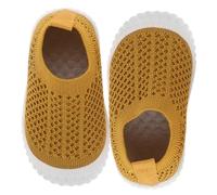 Uonlytech Chaussures de Marche pour Tout-Petits en Mesh Respirant Semelle Souple Antidérapante Pointure 17 Couleur Jaune Chaussures Premières Étapes pour Bébé Garçon et Fille