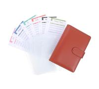 Uonlytech Classeur Budget avec Pochette Zippée Marron Carnet Finance Compact et Transportable Organiseur pour Économies et des Dépenses