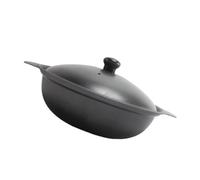 Uonlytech Cocotte Fonte avec Couvercle Petite Casserole Résistante Chaleur Pot Cuisson pour Riz et Plats Mijotés Conservation Chaleur Poignée Arrondie Isolante Anti-brûlure