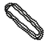 Uonlytech Collier de Perles Artificielles Noir 142 CM Lot de 2 Chaînes Longues pour Pulls Pendentif Bijou d'Hiver Femme Chaîne de Perles Pendentif Élégante et Polyvalente