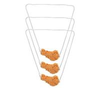 Uonlytech Collier Fantaisie 3 Pièces Imitation Poulet Frit, Pendentifs Cuisse, Aile et Pilon, Chaîne à Maillons pour Homme et Femme, Bijoux Alimentaires Factices pour Fête et Soirée