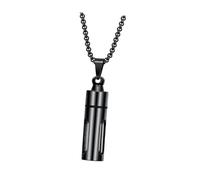 Uonlytech Collier Flacon Parfum Ouvrable Acier Inoxydable Noir Collier Aromathérapie Résistant Indéformable Pour Dîners Et Présents