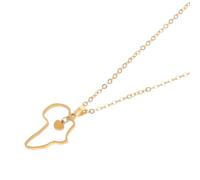 Uonlytech Collier Pendentif Carte d'Afrique Ajouré en Acier Inoxydable Doré Collier Long pour Femmes Bijoux Fantaisie Chaîne de Pull Adaptée aux Occasions Décontractées et Formelles