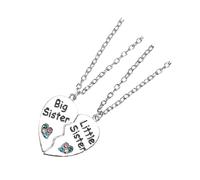 Uonlytech Collier Pendentif D'amitié Cœur Cousu Alliage Solide Bijou Présent Filles Anniversaire Diplôme Duo