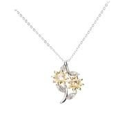 Uonlytech Collier Pendentif Fleur Tournesol Et Cœur, Bijou Délicat Pour Femmes, Chaîne Fine Bicolore En Métal Hypoallergénique, Accessoire Mode Pour Présent Fête Des Mères, Design Minimaliste Et Léger