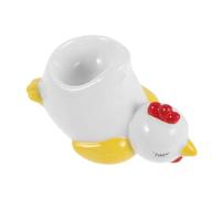 Uonlytech Coquetier Fantaisie Poussin en Céramique Blanche pour Pâques | Support à Œufs Durs, Empêche Roulement et Casse, Facile à Nettoyer, la Cuisine, Rangement