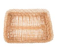 Uonlytech Corbeille à Fruits Tressée à Main en Rotin et Saule | Forme Rectangulaire ou Carrée, Poignées Intégrées, Style Ferme Rustique Vintage, Usage Quotidien