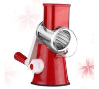 Uonlytech Coupe-légumes Multifonction avec Manivelle Trancheuse Rotative pour Pommes de Terre Carottes et Concombres Base Ventouse Antidérapante Découpeuse Manuelle Pratique Rouge