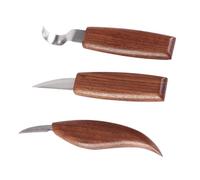 Uonlytech Couteaux à Sculpter Ergonomique en Noyer Noir Ensemble de 3 en Bois Outils de Travail Bois pour Sculpture Fine et Artisanat Créatif