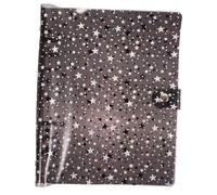 Uonlytech Couverture de Carnet PVC avec Anneaux Protège Carnet Créatif pour École et Bureau Accessoire de Planificateur et Album de Scrapbooking Noir Étoilé