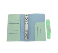 Uonlytech Couverture Souple pour Classeur A6 en Pu Vert Clair avec 6 Anneaux, Porte-stylo et Emplacements pour Cartes, Système de Planification Flexible pour Voyage et Gestion de Budget