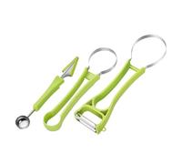 Uonlytech Cuillère à Melon Multifonction Verte Outil Léger et Ergonomique pour Boules de Fruits Glace et Découpe Facile avec Suspension Ustensile Polyvalent pour Cuisine