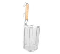 Uonlytech Cuillère Passoire à Pâtes Acier Inoxydable avec Manche Bois Ustensile Cuisine pour Filtrer Nouilles et Spaghetti Filtre à Pâtes Résistant et Facile à Nettoyer