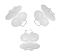 Uonlytech Cuiseur à Œufs Vapeur Micro-Ondes 3 Pièces en Plastique Blanc Moules Réutilisables pour Œufs Pochés Gadget Cuisine Pratique et Portable Compatible Lave-Vaisselle Réutilisable