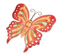 Uonlytech Décoration Murale Fer Art Métallique Insecte Rouge pour Jardin et Salon Ornement Créatif et Élégant