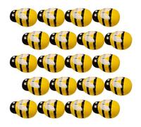 Uonlytech Décorations Artisanales en Bois 24 Pièces, Abeilles 2,5 Cm Peintes la Main, Décor de Plateau à Étages et Décoration Murale Soi-même pour Atelier Créatif et Fête