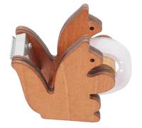 Uonlytech Dévidoir Ruban Adhésif Écureuil Bois Distributeur de Bureau Mignon avec Coupe-ruban Intégré Support Pratique pour Travail Maison et École Design Vintage Élégant