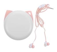 Uonlytech Écouteurs Intra Auriculaires Filaire Chat Kawaii pour Enfants Filles avec Boîte De Rangement Portable Et Microphone Compatible Jack 3.5 Mm