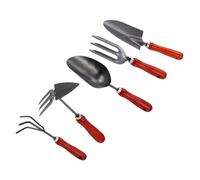 Uonlytech Ensemble D’Outils de Jardinage 5 Pièces Pelle, Râteau et Houe en Acier, Manche Ergonomique, Léger et Portable, pour Entretien du Jardin et Plantation de Fleurs en Extérieur