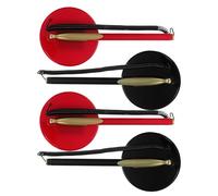 Uonlytech Ensemble de 4 Stylos Professionnels avec Porte-Stylo à Base Ronde Stable 2 Noirs 2 Rouges pour Signature D’Invités Lors de Mariages Remises de Diplômes Réunions et Bureau