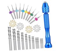 Uonlytech Ensemble de Perceuse Manuelle de Précision 76 Pcs Étau à Broches Rotatif en Acier Léger pour Perçage Quotidien et Travail sur Pvc