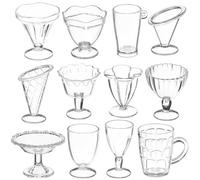 Uonlytech Ensemble de Vaisselle Miniature pour Maison de poupée Comprenant de Petites Tasses et des Accessoires pour Desserts de Maison de poupée, Parfait pour Les Jeux de rôle des Enfants