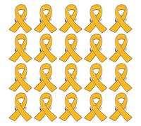 Uonlytech Épinglette de Sensibilisation en Alliage Jaune, 20pcs, Design Élégant de Ruban Émaillé, Symbole International pour Campagnes de Dons et Activités Caritatives
