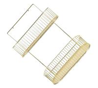 Uonlytech Étagère Murale Adhésive Double pour Cuisine et Salle de Bain Rangement Mural sans Perçage pour Épices Bouteilles et Petits Objets Support Doré Polyvalent pour Maison Compacte