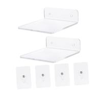 Uonlytech Étagères Murales Acrylique Transparentes Rangement sans Percage pour Cuisine Salle de Bain Salon Design Flottant et Gain de Place Support Solide et Décoratif